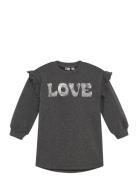 Daily 7 Sweatdress Longlseeve Print Grå