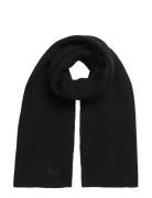 Superdry Soft Rib Knit Scarf Svart
