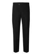Selected Slh196-Straight Terry Wool Blnd Pnt Noos Svart