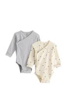 Lindex Body Wrap 2 P Rib Newborn Multi/patterned