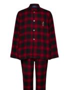 Polo Ralph Lauren Polo Bear Plaid Flannel Pajama Set Röd