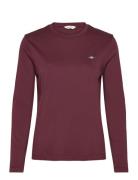 GANT Reg Shield Ls T-Shirt Burgundy