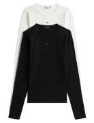 Tommy Jeans Tjw 2Pack Slim Essential Rib Ls Svart