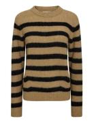 MOS MOSH Mmthora Stripe Crewneck Knit Beige