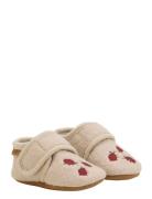 En Fant Wool Slippers W. Embroidery Beige