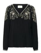 Cream Crrosine Blouse Svart