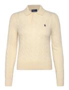 Polo Ralph Lauren Cable-Knit Wool-Cashmere Polo Sweater Kräm