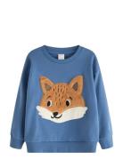 Lindex Sweatshirt Med Applikation Blå