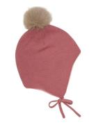 Minymo Hat W. Detachable Fake Fur Rosa