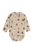 Minymo Body Ls Aop Beige