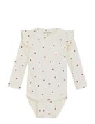 Minymo Body Ls Aop Rib Kräm