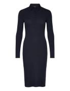 Lauren Ralph Lauren Rib-Knit Cotton-Blend Polo Dress Marinblå