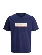 Jack & J S Jorinwood Block Brand Tee Ss Cn Noos Jnr Blå