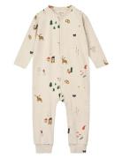 Liewood Birk Printed Pyjamas Jumpsuit Beige