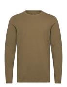 Lindbergh Basic O-Neck Stretch Tee L/S Khaki Green
