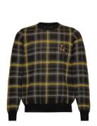 Lyle & Scott Ribbed Jacquard Tartan Crew Neck Svart