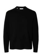 Selected Slhteller Fn Relaxed Crew Neck Noos Svart