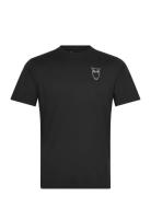 Knowledge Cotton Apparel Alder Owl Chest Print Tee - Gots/Ve Svart