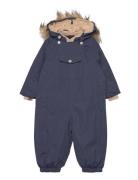 MINI A TURE Matwisti Fleece Lined Snowsuit Fake Fur. Grs Marinblå