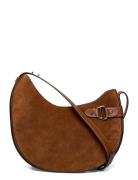Lauren Ralph Lauren Suede Large Tasha Shoulder Bag Brun