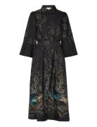 By Ti Mo Jacquard Belt Dress Marinblå