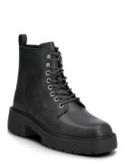 Calvin Klein Chunky Lace Up Zip Boot Svart