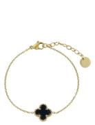 Bud To Rose Clover Enamel Bracelet Black/Gold Guld