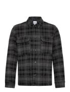 Lindbergh Wool Touch Check Overshirt Grå