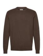 Lindbergh Rib Knitted O-Neck Knit Brun