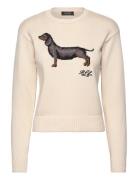 Lauren Ralph Lauren Intarsia-Knit Dachshund Cotton Sweater Kräm
