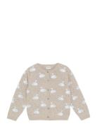 Minymo Cardigan Ls Aop Knit Beige