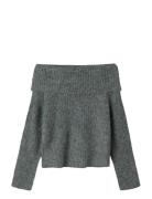 LMTD Nlfnulo Ls Short Fold Down Knit Grå