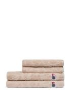 Lexington Home Velour Jacquard Leaves Towel Lt Beige Beige