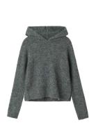LMTD Nlfnulo Ls Short Knit W. Hood Grå
