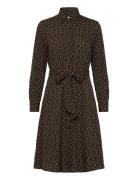 Lauren Ralph Lauren Chain-Print Crepe Shirtdress Svart