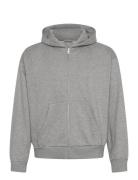 Weekday Zip Hoodie Loose Grå