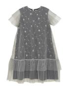Creamie Dress Sequins Mesh Grå