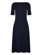 Lauren Ralph Lauren Rfnd Strtch 1X1 Rib-Knit Dress Marinblå