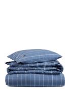 Lexington Home Checked Cotton Poplin Bed Set Blå