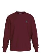 Calvin Klein Jeans Ls 350Terry Eu Whsl Badge Crewne Burgundy