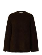 Selected Slfgabriella Ls Knit New O-Neck Noos Brun