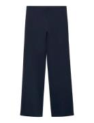Mango Straight-Fit Trousers With Elastic Waist Marinblå