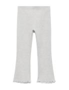 Mango Ribbed Flared Leggings Grå
