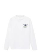 Mango Printed Long Sleeve T-Shirt Vit