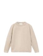 Mango Knitted Sweater With Ribbed Details Beige