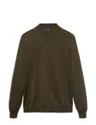 Mango 100% Merino Wool Roll Neck Jumper Khaki Green