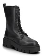 Bianco Biamia Lace Up Boot Smooth Leather Svart