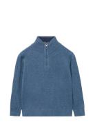 Mango Perkins-Neck Sweater Blå