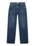 Mango Miami Medium-Rise Straight-Fit Jeans Blå