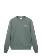 Mango Printed Cotton Sweatshirt Grön